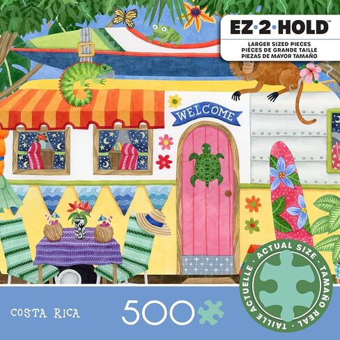 Ceaco - EZ 2 Hold - Stephanie Peterson Jones - Costa Rica - 500 Piece Puzzle for Adults - Challenging and Perfect for Game Nights - Finished Puzzle Size 21.25 x 15 in Saudi Arabia