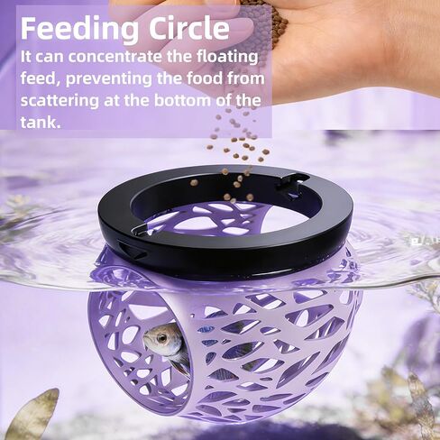 Floating Betta Hideout Cave & Shrimp Cave | Aquarium Floating Betta Skin | Shrimp Feeder | Multi-Function Resting Hideout Hammock & Small Fish Feeding Ring | Aquarium Decor Accessory (Purple in Saudi Arabia