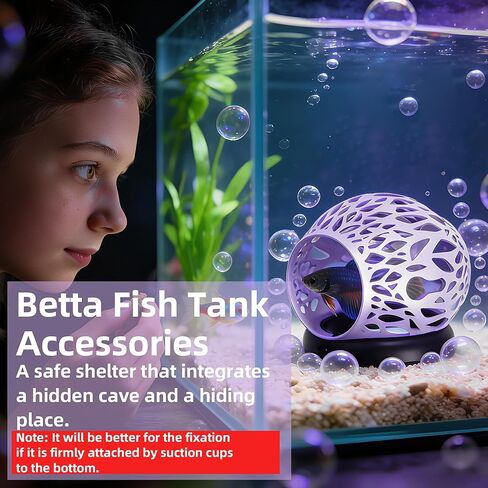 Floating Betta Hideout Cave & Shrimp Cave | Aquarium Floating Betta Skin | Shrimp Feeder | Multi-Function Resting Hideout Hammock & Small Fish Feeding Ring | Aquarium Decor Accessory (Purple in Saudi Arabia