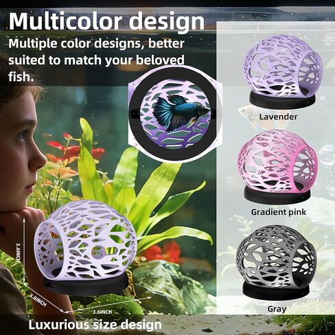 Floating Betta Hideout Cave & Shrimp Cave | Aquarium Floating Betta Skin | Shrimp Feeder | Multi-Function Resting Hideout Hammock & Small Fish Feeding Ring | Aquarium Decor Accessory (Purple in Saudi Arabia