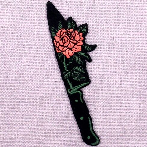 ZEGINs Flower from Dagger Patch Embroidered Applique Iron On Sew On Emblem in Saudi Arabia