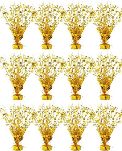DIY Metallic Foil Spray Centerpiece Star Table Decoration, Gold Centerpieces for Tables Wedding Birthday Anniversary Graduation Christmas New Year Party Supplies Decor (12pc Gold) in Kuwait