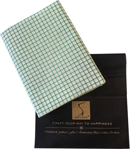 25 قطعة من الأقمشة ذات الغرز المتقاطعة سهلة العد، باللون الأبيض مع خطوط شبكية خضراء قابلة للذوبان في الماء (29 بوصة عرض × 39 بوصة طول) in Kuwait