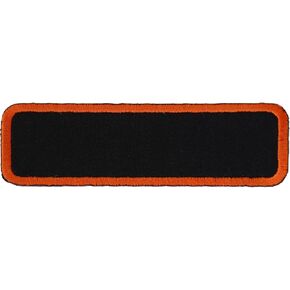 Black 4 Inch Rectangular Blank Patch - by Ivamis Trading - 4x2 inch - Twill Fabric - Paper Backing - Embroidered and Laser Cut Borders (P4035) in Saudi Arabia