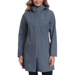 Little Donkey Andy Women's Waterproof Mid-Length Rain Jacket with Hood Windbreaker Coat for Hiking Travel in Saudi Arabia
