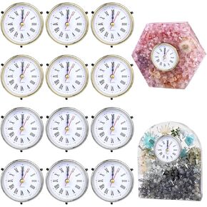 12 قطعة من ساعة كوارتز لقوالب الراتنج، قطع ساعة أرقام رومانية تعمل بالبطارية، ساعة طاولة ديكور فضية ذهبية لصب راتنجات الإيبوكسي، هدية يمكنك صنعها بنفسك in Kuwait