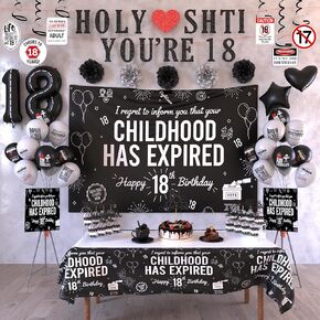 16th Birthday Decorations For Boys Includes Banner, Backdrop, Tablecloth, Latex Balloons, Foil Balloons, Cake Topper, Cupcake Toppers & Hanging Swirls in Saudi Arabia