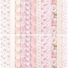 24 Sheets 6 X 6 Inch Scrapbook Paper, Pastel Floral Patterns Decorative Craft Paper, Folded Flat for DIY Background Cards Art Photo Album Decor Junk Journals Decoration in Saudi Arabia