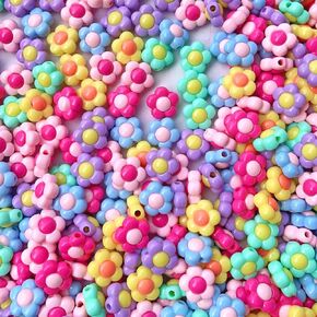 Acrylic Flower Beads for Jewelry Making, Multicolor, 16mm, Large Size, 100 Pieces, Craft Supplies in Kuwait