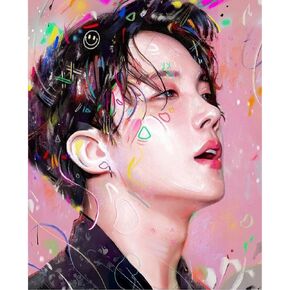 مجموعة الطلاء بالأرقام من BDYLYS BTS Merchandise RM للبالغين مع الدهانات والفرش، مقاس 16 × 20 بوصة، قماش غير منسوج غير مؤطر، فن موضوع K-Pop للمبتدئين، مثالي لديكور الحائط المنزلي والهدايا in Kuwait