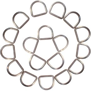 1-Inch Inner Width D-Rings, 18 Pcs Seamless Stainless Steel Dee Rings, Heavy Duty Metal Hardware for DIY Purse Straps, Backpack Webbing, and Pet (Dog/Cat) Collar Leash Accessories (Silver Finish) in Kuwait
