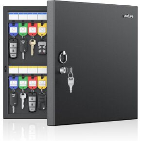Uniclife 32 Position Key Lock Box, Wall Mount Key Box, Car Key Organizer with Writable Key Racks and Tags, Security Key Cabinet, Car Key Holder Storage Box for Office Hotel & Company in Kuwait