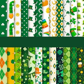 St. Patrick's Day Scrapbook Paper 6x6, 24 Sheets Shamrock Green Single Sided Scrapbook Paper Cardstock Craft Papers for Junk Journal Scrapbooking Supplies Card Making Album Decor Gift Wraping in Kuwait