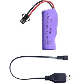بطارية ليثيوم أيون قابلة لإعادة الشحن من تيتون 3.7 فولت 500 مللي أمبير في الساعة مع قابس SM-2P وشاحن USB - حزمة بطارية سيارة RC للتحكم عن بعد في السيارة المثيرة والشاحنة والقارب ووحدة التحكم - حزمة واحدة لاستبدال بطارية لعبة RC in Kuwait