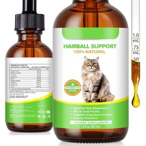 Hairball Relief for Cats, Natural Cat Hairball Treatment with Natural Ingredients & Vitamins - Kitten Furball Treatment, Supports Skin & Coat, Digestion, Immune Support for All Cats (1) in Kuwait