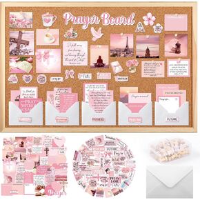 Prayer Board Stickers Supplies - 162 Pcs Prayer Board Kit with Pins Envelope Bible Verse Quotes Cards, Motivational Scrapbook Stickers for Women, Bible Study Supplies (Not Cork Board) in Kuwait