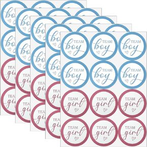 60 قطعة من ملصقات فريق الأولاد أو البنات، مقاس 5 سم، ملصقات تكشف عن الجنس، ملصقات فريق الأولاد والبنات، ملصق وردي وأزرق ديكورات تكشف عن الجنس in Kuwait