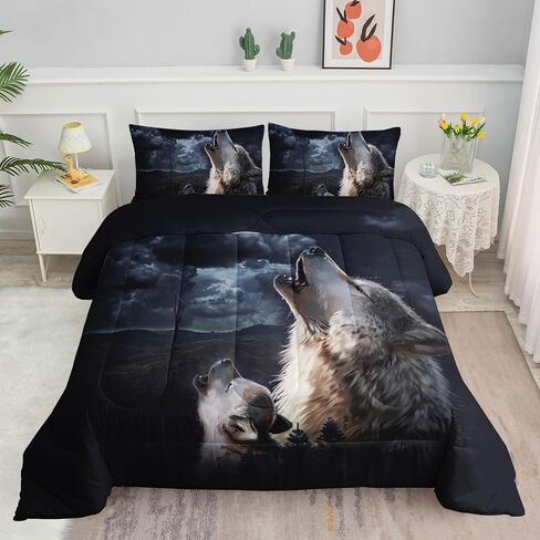 Cat Bedding Comforter Set Black in Dark 3D Digital Printed Pattern Quilt with 1 and 2 Pillowcases for Adult Kids Bedroom All Season(Black Twin), Twin 68x86inches in Saudi Arabia