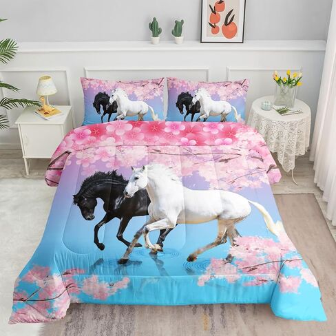 Cat Bedding Comforter Set Black in Dark 3D Digital Printed Pattern Quilt with 1 and 2 Pillowcases for Adult Kids Bedroom All Season(Black Twin), Twin 68x86inches in Saudi Arabia