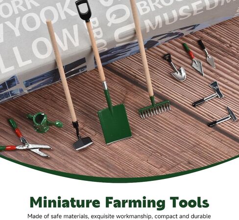 HUIANER Miniature Garden Tools 10pcs Mini Farm Tools Garden Rake Zen Shovel Model 1:12 Miniature Farm Tools Dollhouse Accessories in Saudi Arabia