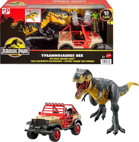 Mattel Jurassic Park ’93 Classic Set, T. rex, Ray Arnold Action Figure, Vehicle in Saudi Arabia