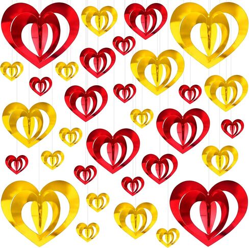 KatchOn, Valentines Hanging Swirls - Large, Pack of 30, No DIY | Valentines Day Hanging Decorations | Hanging Valentines Day Decorations | Hanging Hearts Decorations for Valentines Day Decor in Kuwait