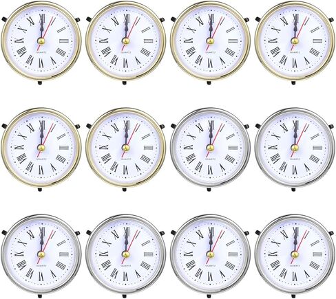 12 قطعة من ساعة كوارتز لقوالب الراتنج، قطع ساعة أرقام رومانية تعمل بالبطارية، ساعة طاولة ديكور فضية ذهبية لصب راتنجات الإيبوكسي، هدية يمكنك صنعها بنفسك in Kuwait