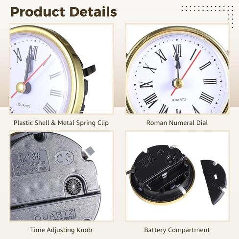 12 قطعة من ساعة كوارتز لقوالب الراتنج، قطع ساعة أرقام رومانية تعمل بالبطارية، ساعة طاولة ديكور فضية ذهبية لصب راتنجات الإيبوكسي، هدية يمكنك صنعها بنفسك in Kuwait