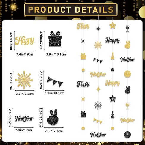Gold Glitter Goodbye 2023 Welcome 2024 Happy New Year Banner for Happy New Year Decorations 2024 New Years Eve Party Supplies 2024 New Years Eve Banner in Kuwait