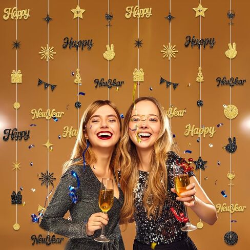 Gold Glitter Goodbye 2023 Welcome 2024 Happy New Year Banner for Happy New Year Decorations 2024 New Years Eve Party Supplies 2024 New Years Eve Banner in Kuwait