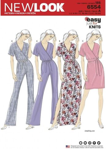New Look Sewing Pattern 6554 Dresses, Jumpsuits, Belts A (6-8-10-12-14-16-18) in Saudi Arabia