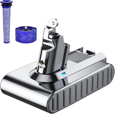 بطارية TURPOW 6.0Ah 21.6V بديلة V6 متوافقة مع بطارية Dyson V6 vtc4 SV03 SV04 DC58 DC59 DC61 DC62 DC72 DC74 Animal 595 650 770 880 SV05 SV06 SV07 SV09 مكنسة كهربائية محمولة in Kuwait