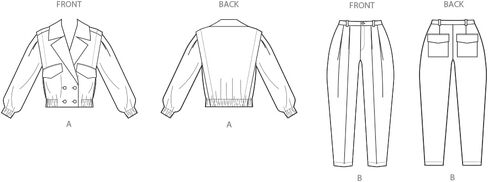 Simplicity SS3107Y5 سترة مزدوجة الصدر وسروال قصير من Misses، رمز التصميم S3107، المقاسات 18-20-22-24-26 in Kuwait