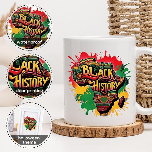 Black History UVDTF Cup Wraps - Joybileefun 30 Sheets Black History Month Rub on Transfers for Crafting UV DTF Cup Wraps for 16 OZ African American Cup Wrap Transfer Stickers for Glass Wood Crafts in Saudi Arabia
