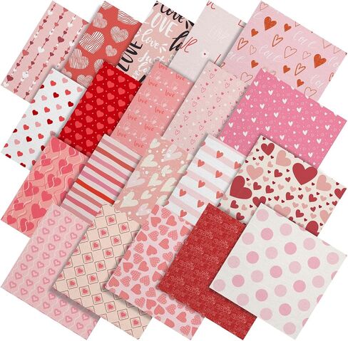 Fainne 40 Sheet 12 x 12 Inch Valentine‘S Day Scrapbook Paper Double Sided Scrapbook Specialty Paper Black Red Heart Love Printed for DIY Handmade Crafting Home Party Decor Card Making in Saudi Arabia