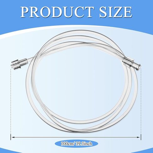 Vaccinator Flexible Tubing Vaccination Device for Pig Sheep, 39.3" Injection Needle Syringe Liquid Refilling, Drawing Oil Fluid, Feeding Cattle Pig Sheep Livestock Vaccination, Tubing Only in Saudi Arabia