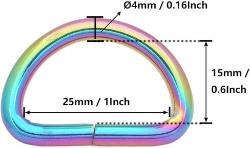 Wuuycoky 1 "القطر الداخلي D حلقات أبازيم D-حلقة غير ملحومة لحزام الربط اللون اختياري in Kuwait