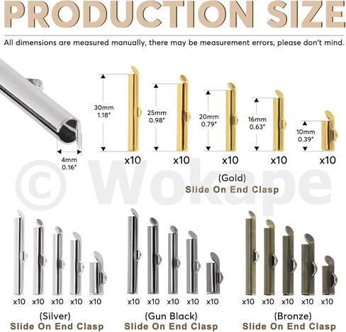 641Pcs 5 Sizes Slider On End Clasps Kit with Pliers/Lobster Claw Clasps/Twist Extender Chains/Open Jump Rings, Slide Tube End Bar for Jewelry Making (2/5" 3/5" 4/5" 1" 6/5") in Saudi Arabia