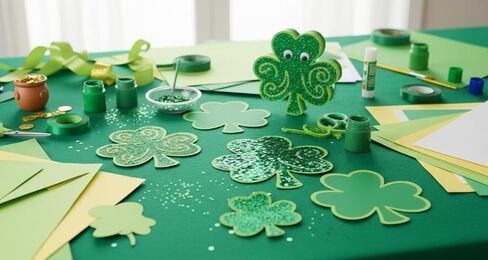 SHAPES ETC. 31 Pcs Green Assorted Shamrock Small Creative Cut-Outs 3in Construction Paper St. Patrick's Day Decorations Holiday Decor Kids' Irish School Craft Projects St. Patty's Day Parades USA Made in Saudi Arabia