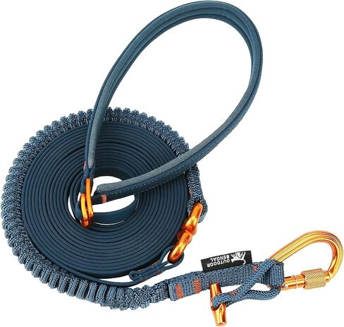 OutdoorBengal Kushma ™ - مقود طويل للقطط والكلاب الصغيرة مع بنجي - سيليكون + نايلون - لا تشابك، بدون استخدام اليدين للخصر والجسم، خفيف الوزن - مقود طويل جدًا للقطط للكلاب الصغيرة (كحلي) in Kuwait