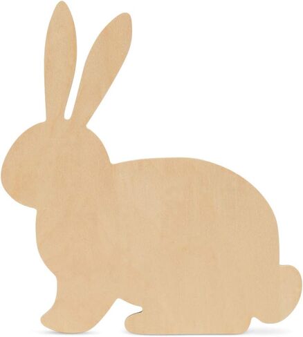 Wood Rabbit Cutout 8-inch x 7-inch, Pack of 3 Unfinished Wood Easter Bunny Rabbit Cutout to Paint for Easter Crafts Spring Decorations, and Woodland Nursery Décor, by Woodpeckers in Saudi Arabia