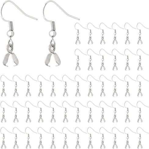 pson 50PCS Stainless Steel Earring Hooks, Fish Hook Ear Wires with Coil and Ball Design for DIY Craft and Jewelry Making(Gold) in Saudi Arabia
