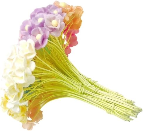PL Flower Set of 100 pcs. Double Layers Paper Daisies Mulberry Paper Flowers Craft Handmade Size 0.39" Scrapbook for so Many Card Craft Projects in Saudi Arabia