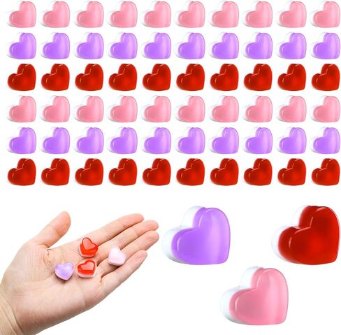 Gemscream 60 Pieces Valentine's Day Decor Mini Heart DIY Crafts Red Pink Heart Shaped Plastic Gems for Valentine's Day Vase Filler for DIY Garden Accessories Christmas Decor Phone Case Making in Saudi Arabia