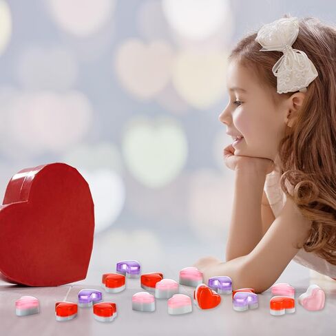 Gemscream 60 Pieces Valentine's Day Decor Mini Heart DIY Crafts Red Pink Heart Shaped Plastic Gems for Valentine's Day Vase Filler for DIY Garden Accessories Christmas Decor Phone Case Making in Saudi Arabia