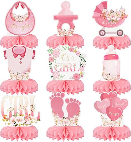 9 Pcs Berry First Birthday Decor Honeycomb Centerpieces, Strawberry Theme 1st Birthday Table Centerpieces for Baby Girls Berry Sweet One Birthday Party Centerpieces Supplies in Saudi Arabia