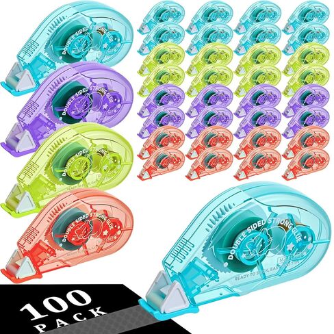 100pcs Operation Christmas Double Sided Tape Roller Bulk, 0.24inch x 19.67ft Scrapbook Tape, Adhesive Glue Roller for Scrapbooking Supplies Journaling School Office Supplies in Saudi Arabia