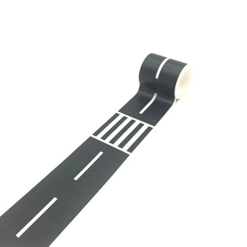 1 Roll Highway Paper Tape Sticky, Creative Transportation Railway Road Parking Lot Design, DIY Scrapbook Sticker Labels, Masking Tapes for Arts DIY Crafts, Vehicle Car Themed Party Supplies, Style 1 in Saudi Arabia