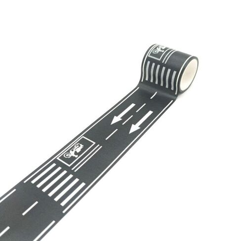 1 Roll Highway Paper Tape Sticky, Creative Transportation Railway Road Parking Lot Design, DIY Scrapbook Sticker Labels, Masking Tapes for Arts DIY Crafts, Vehicle Car Themed Party Supplies, Style 1 in Saudi Arabia