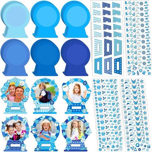 Cholemy 36 مجموعة إطار صورة الثلج الحرفية للأطفال عيد الميلاد الشتاء المغناطيس DIY إطارات الصور متعة كرة الثلج DIY رجل ثلج ندفة الثلج الحرف اليدوية لفصل الشتاء عيد الميلاد الفصول الدراسية الأطفال الصغار أنشطة حفلات العطلات in Kuwait